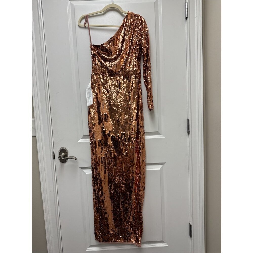 Mac Duggal Size 2 Copper 10788 Sequined Maxi Formal Evening Dress Prom Gown New - Picture 8 of 11